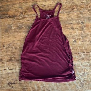 AMERICAN EAGLE MAROON SIDE LACE UP TANK